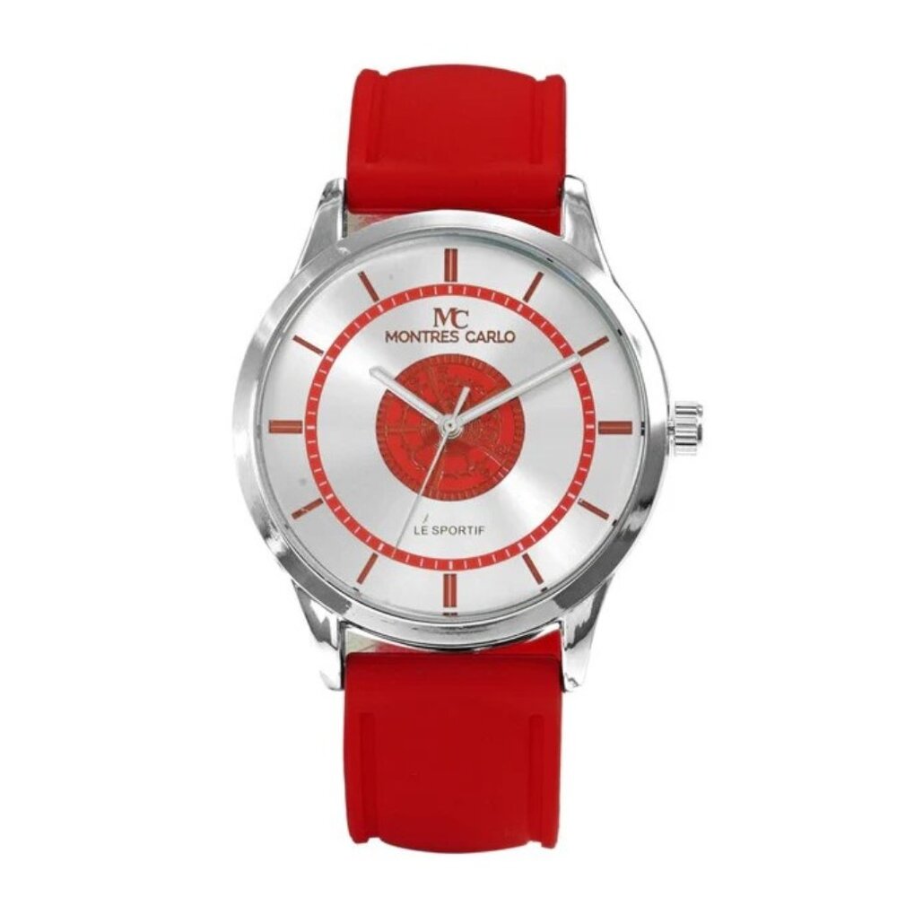 48mm Montres Carlo Men's Fashion Silicone Band Analog Luxury Sports Dress Watch